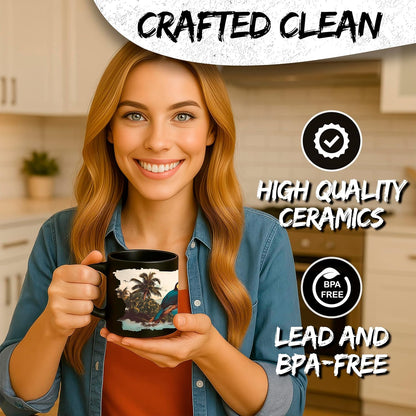 Costa Rica Ceramic Coffee Mug 11Oz Pura Vida Tropical Paradise - Tea Coffee Mug with Comfortable Grip - Unique Fun Gift Cup for Office or Home - Vibrant Long-Lasting Print ID45211