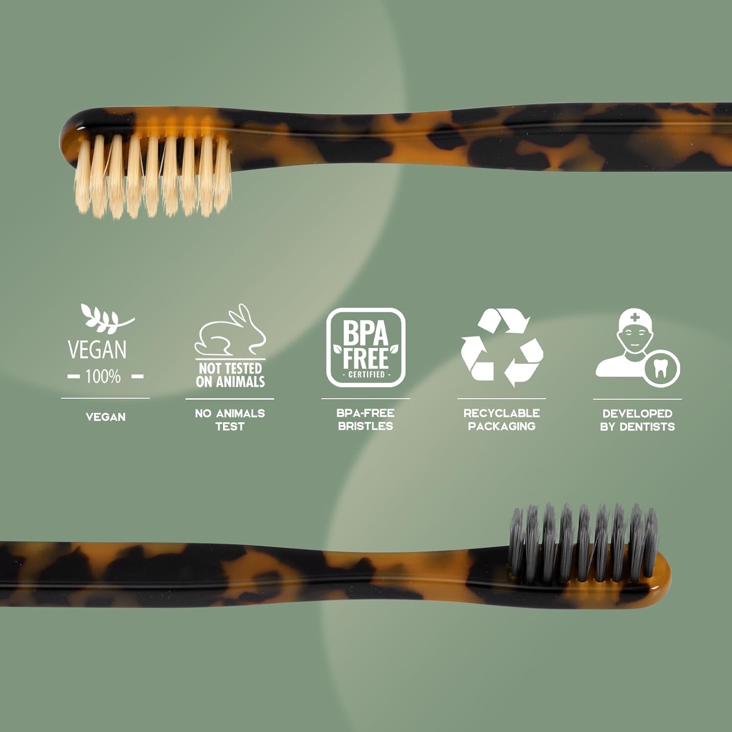 Biodegradable Eco-Friendly Cellulose Acetate Toothbrushes - 8 Count