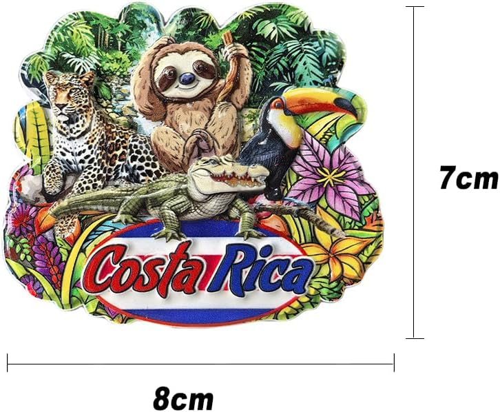 Costa Rica 3D Wild Animals Fridge Magnet Souvenir Gift,Resin Handmade Costa Rica Refrigerator Magnet Home & Kitchen Decoration Collection