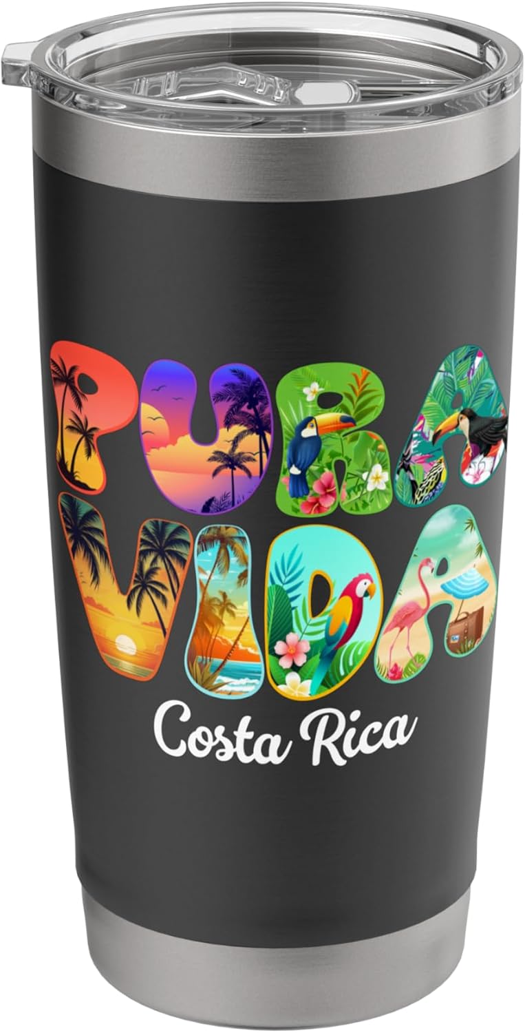Pura Vida Costa Rica Nature Central America Travel Vacation Stainless Steel Insulated Tumbler
