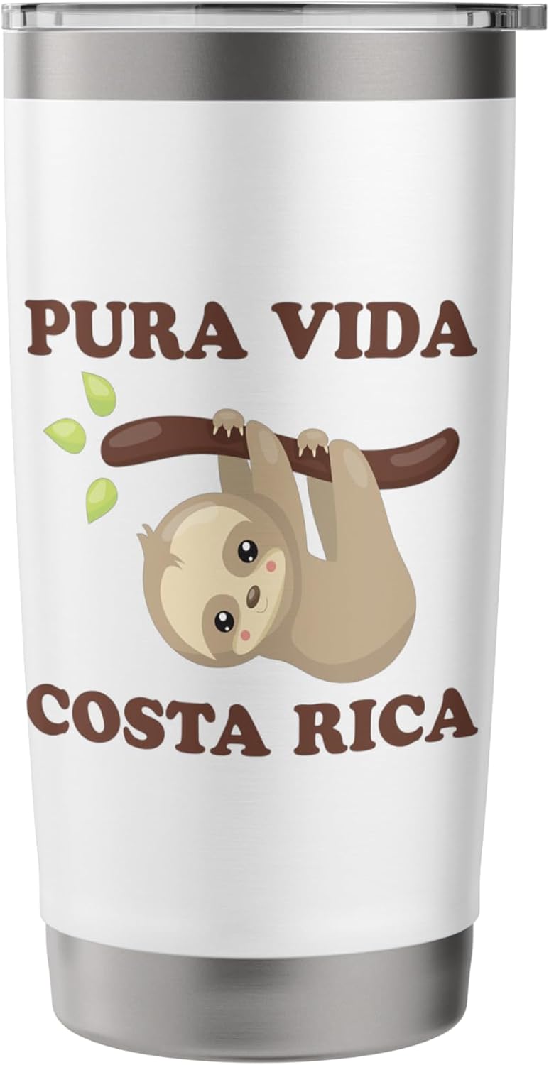 Pura Vida Costa Rica Sloth Stainless Steel Insulated Tumbler