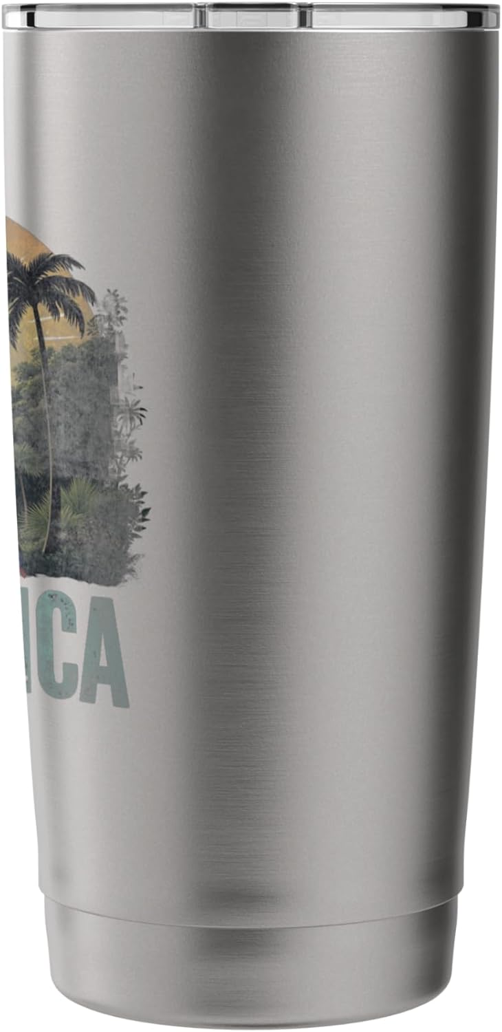 Retro Costa Rica Landscape Vintage Souvenir Stainless Steel Insulated Tumbler
