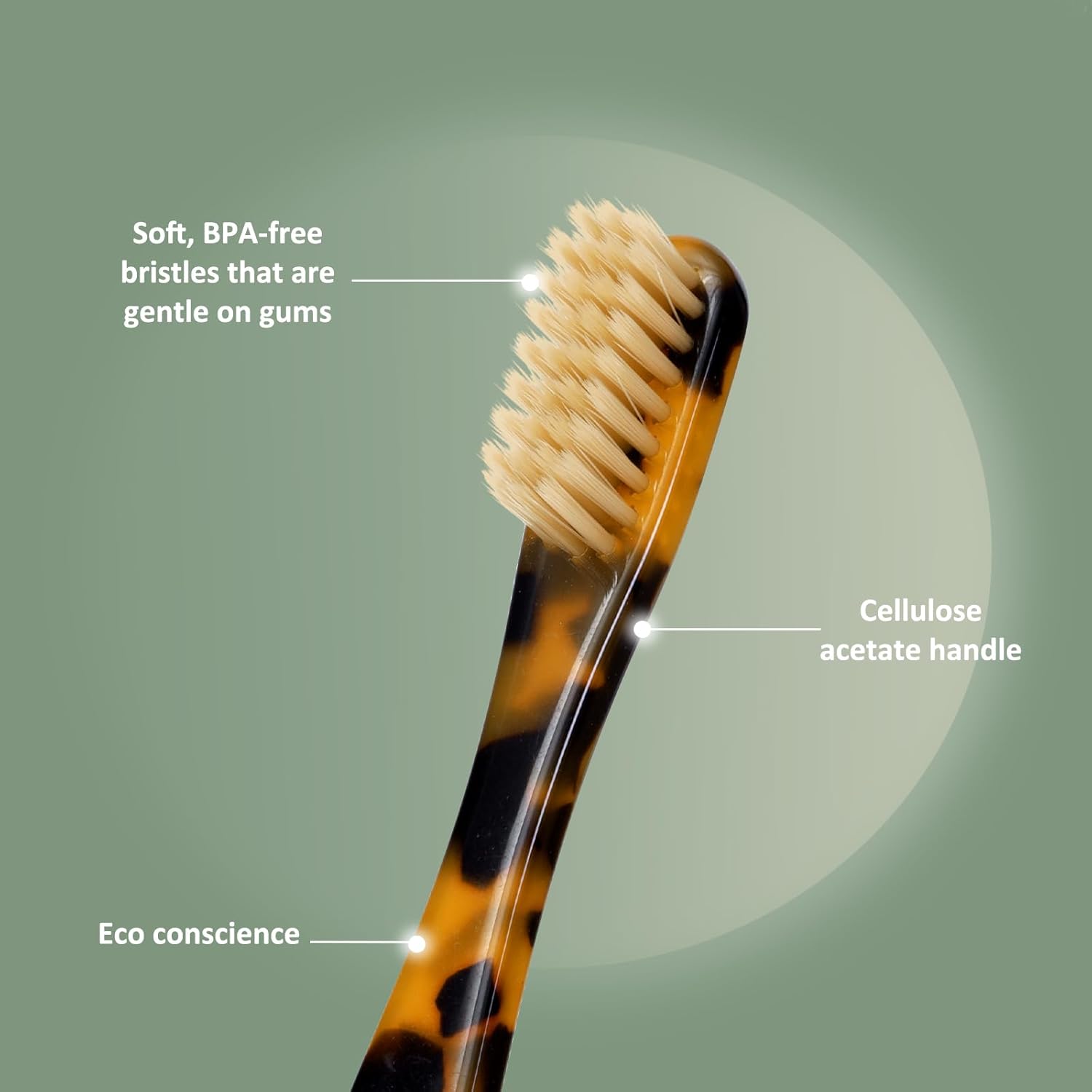 Biodegradable Eco-Friendly Cellulose Acetate Toothbrushes - 8 Count