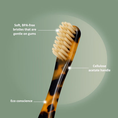 Biodegradable Eco-Friendly Cellulose Acetate Toothbrushes - 8 Count