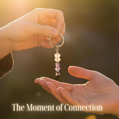 Keychain for Women – Unique Charm with Healing Crystals, Farewell Gift for Coworker, Pocket Positivity Accessory