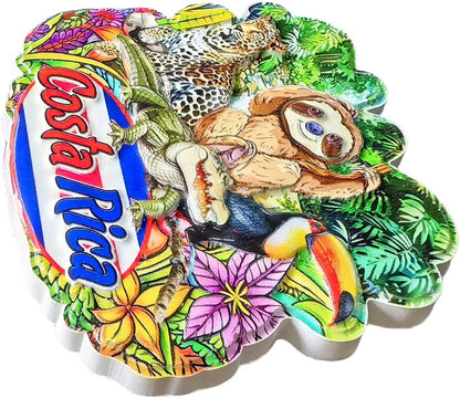 Costa Rica 3D Wild Animals Fridge Magnet Souvenir Gift,Resin Handmade Costa Rica Refrigerator Magnet Home & Kitchen Decoration Collection