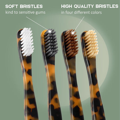 Biodegradable Eco-Friendly Cellulose Acetate Toothbrushes - 8 Count