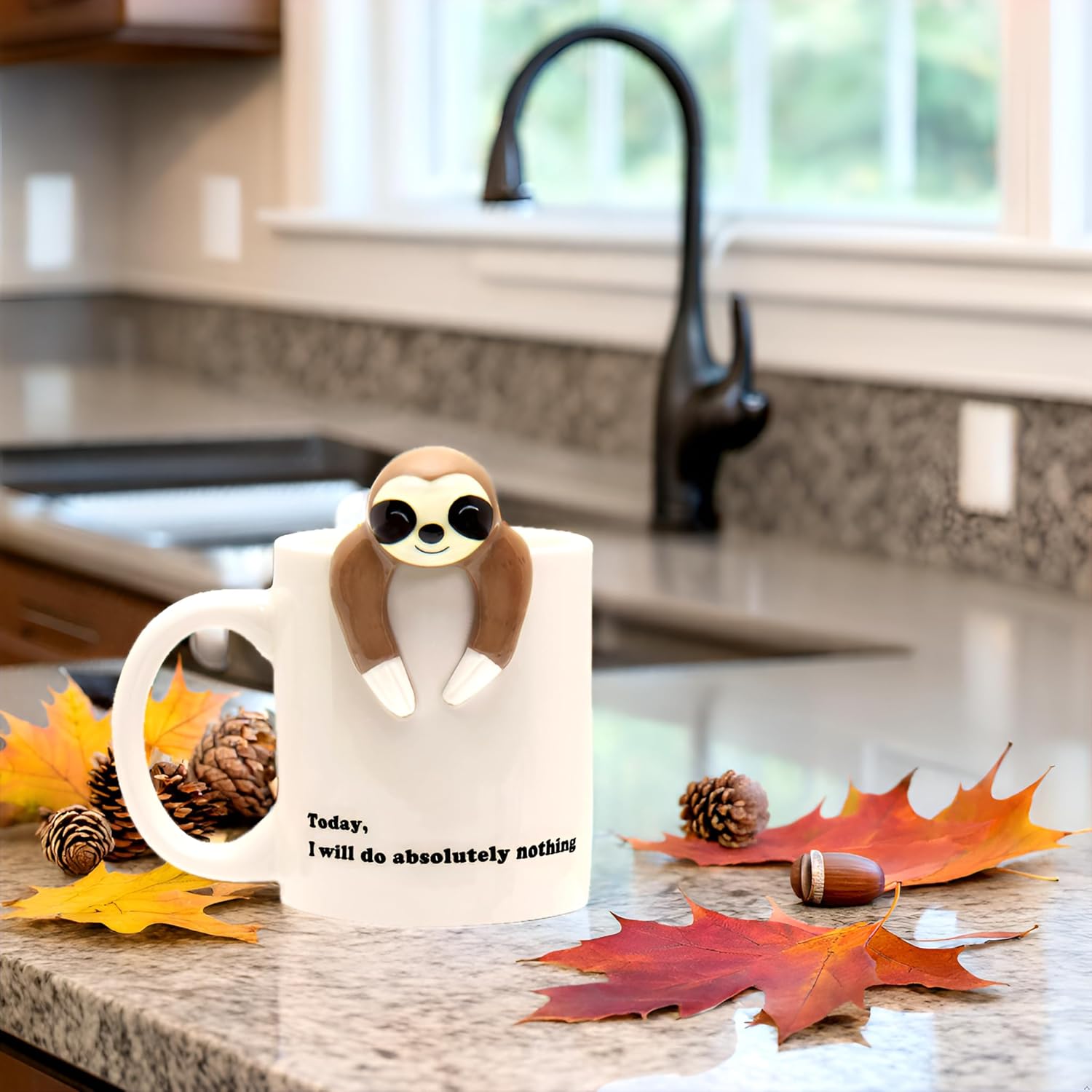 Funny Sloth Coffee Mug - Cute Sloth Gifts for Coworkers Women & Men - White Elephant Gifts for Adults, Funny Office Present