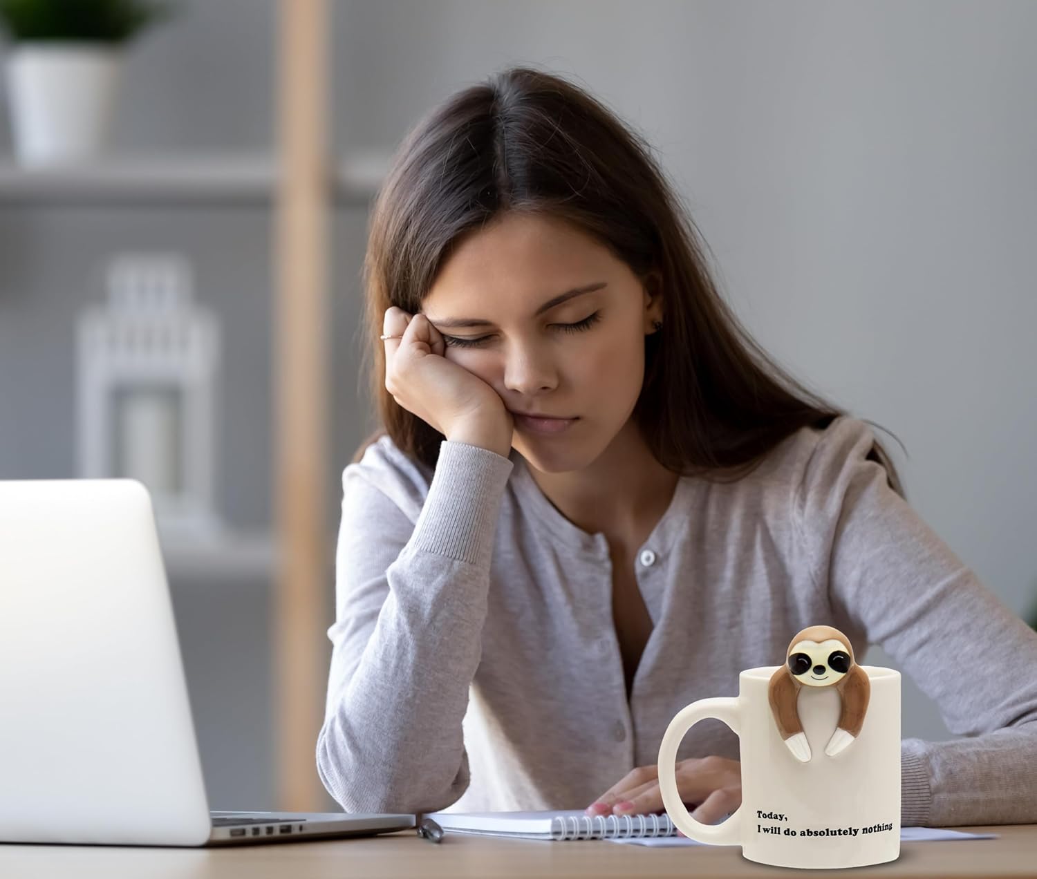 Funny Sloth Coffee Mug - Cute Sloth Gifts for Coworkers Women & Men - White Elephant Gifts for Adults, Funny Office Present