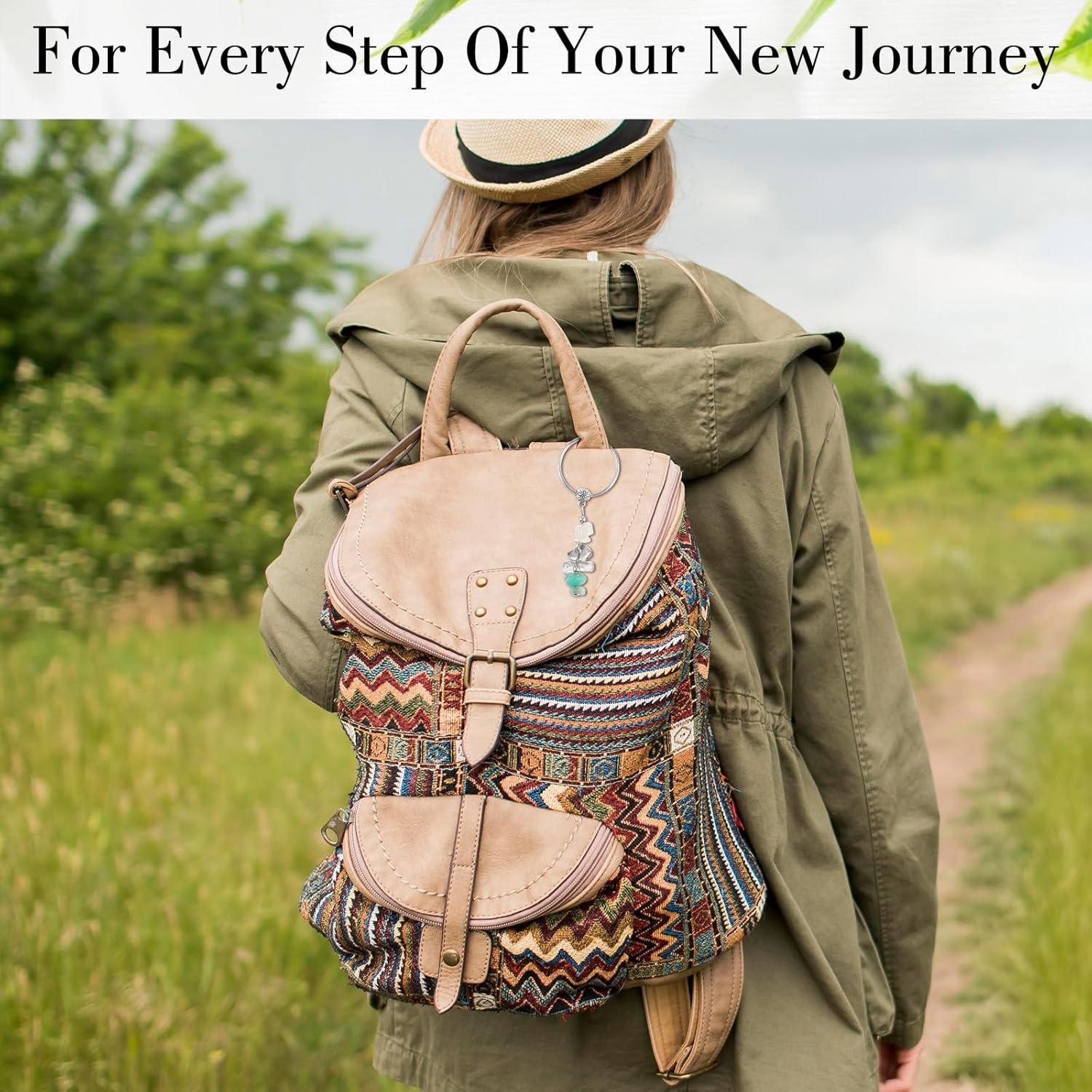 Crystal Keychain for Bag, Natural Stone Good Luck Meaningful Gift Charm for New Job, Graduation, Worker Retirement, Women Breakup Key Chains, Divorce Gifts