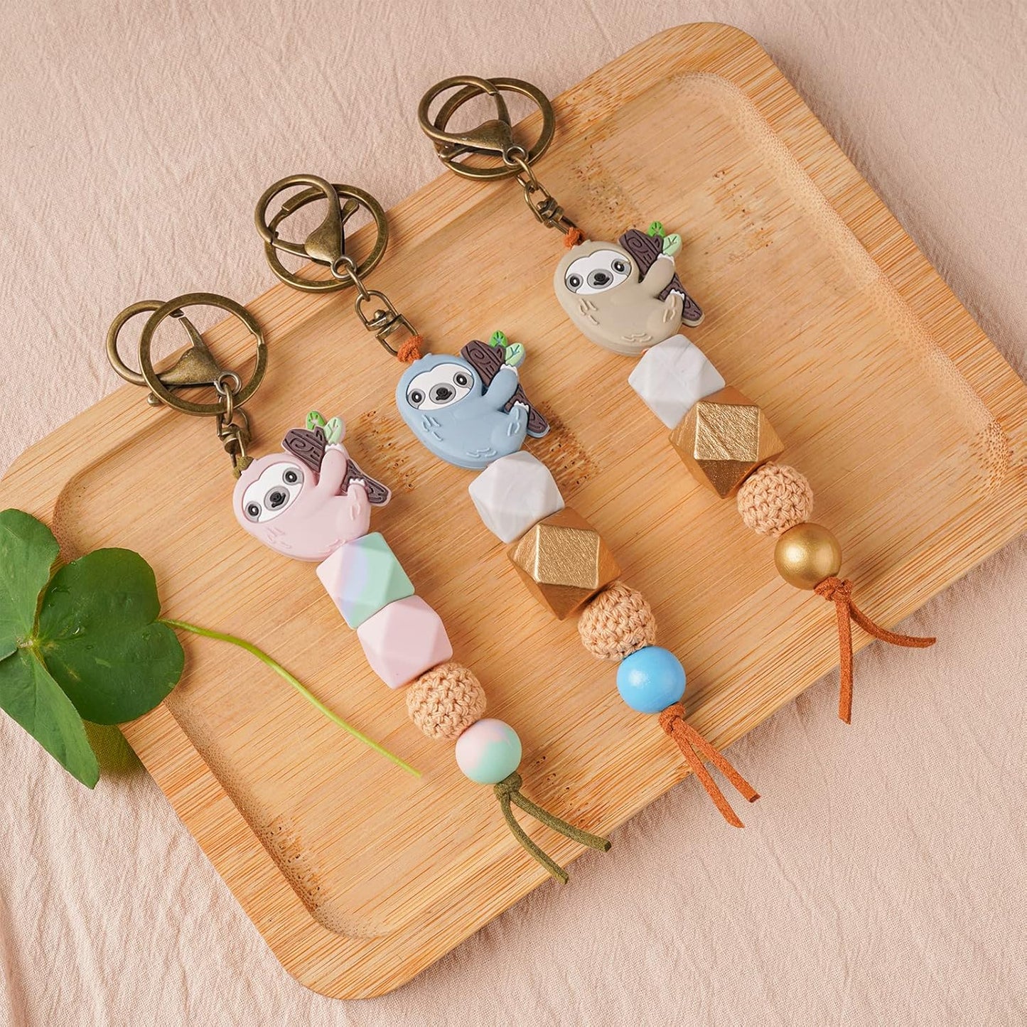 Sloth Gifts Bead Charm Cute Sloth Keychain Backpack Tassel Accessories Bag Charm for Sloth Lover