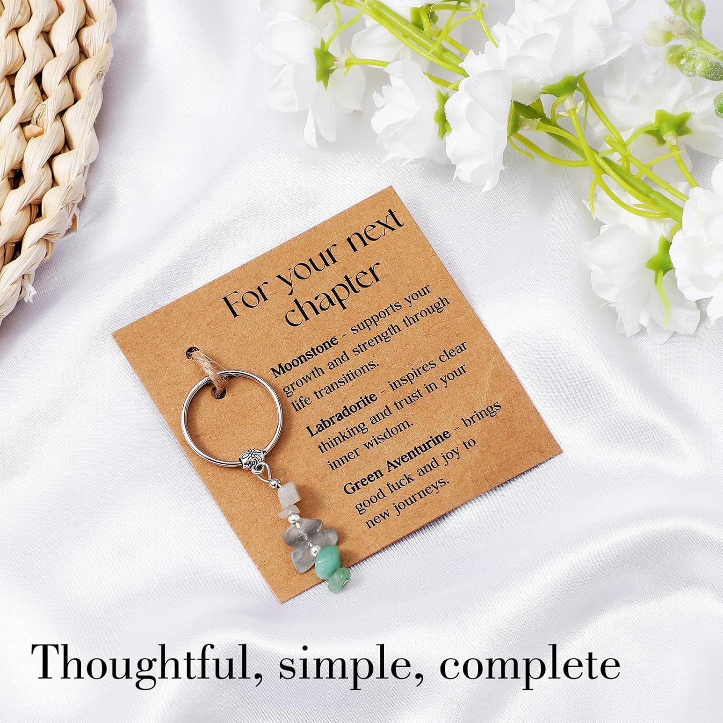 Crystal Keychain for Bag, Natural Stone Good Luck Meaningful Gift Charm for New Job, Graduation, Worker Retirement, Women Breakup Key Chains, Divorce Gifts