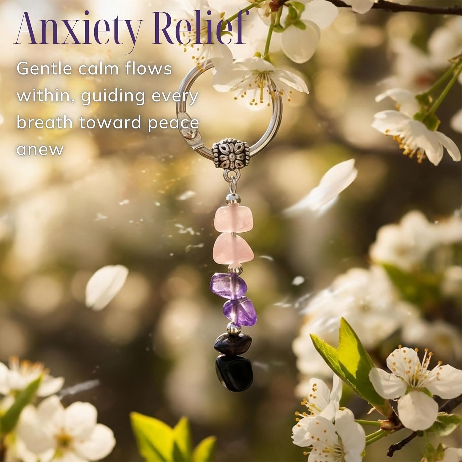 Keychain for Women – Unique Charm with Healing Crystals, Farewell Gift for Coworker, Pocket Positivity Accessory