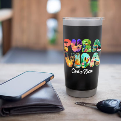 Pura Vida Costa Rica Nature Central America Travel Vacation Stainless Steel Insulated Tumbler