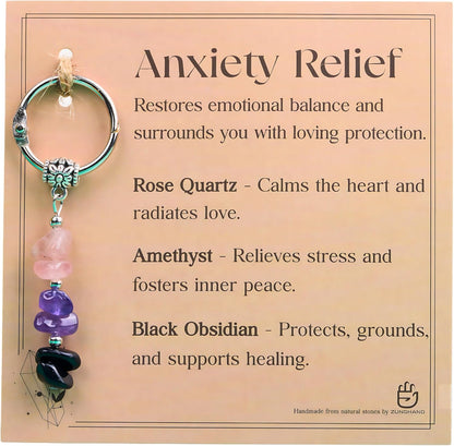Keychain for Women – Unique Charm with Healing Crystals, Farewell Gift for Coworker, Pocket Positivity Accessory