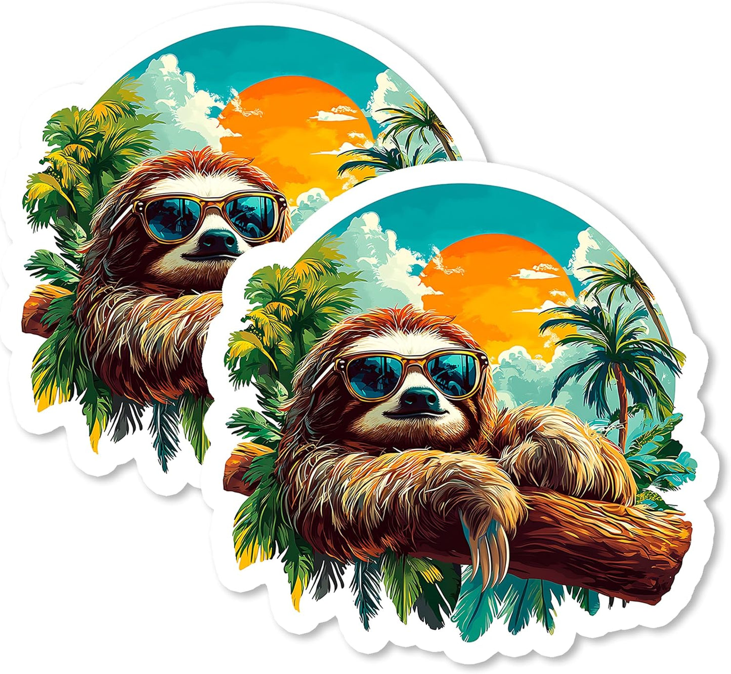 Sloth Magnet 4 Inch 2-Pack Lazy Climber – Strong Vinyl Decorative Animal Magnets for Fridge Locker Kitchen Office – Cute Fun Aesthetic Cool Durable & Long-Lasting Souvenir ID44999