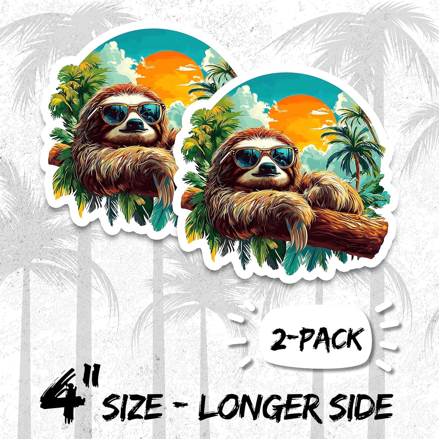 Sloth Magnet 4 Inch 2-Pack Lazy Climber – Strong Vinyl Decorative Animal Magnets for Fridge Locker Kitchen Office – Cute Fun Aesthetic Cool Durable & Long-Lasting Souvenir ID44999