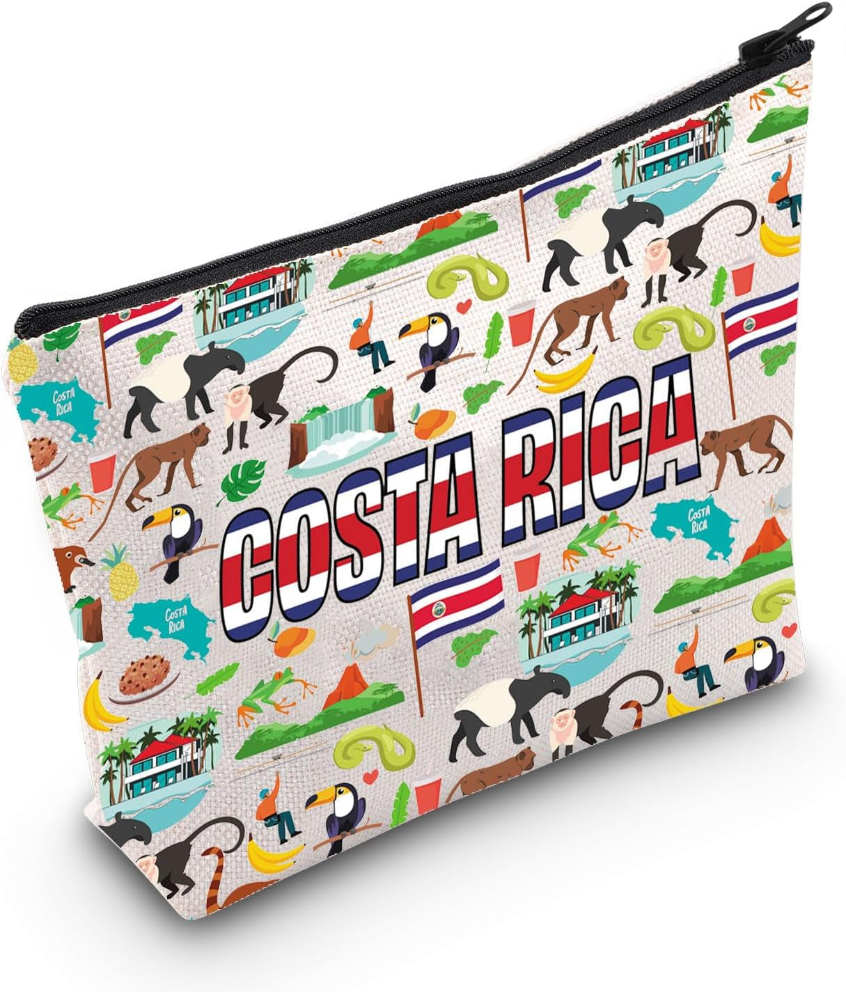 Costa Rica Tour Cosmetic Bag Costa Rica Trip Gift Costa Ricans Journey Zipper Pouch Bag Costa Rica Traveler Gift (Costa Rica)