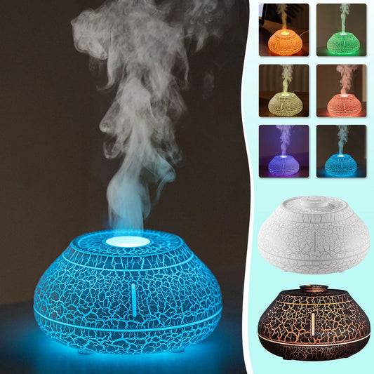 Upgraded Volcano Diffuser Flame Aromatherapy Humidifier Flame Diffuser 7 Colors Adjustabled Aroma Diffusers with Cold Mist Simulation & Flame Lamp Effect Room Home Bedroom Office Decor