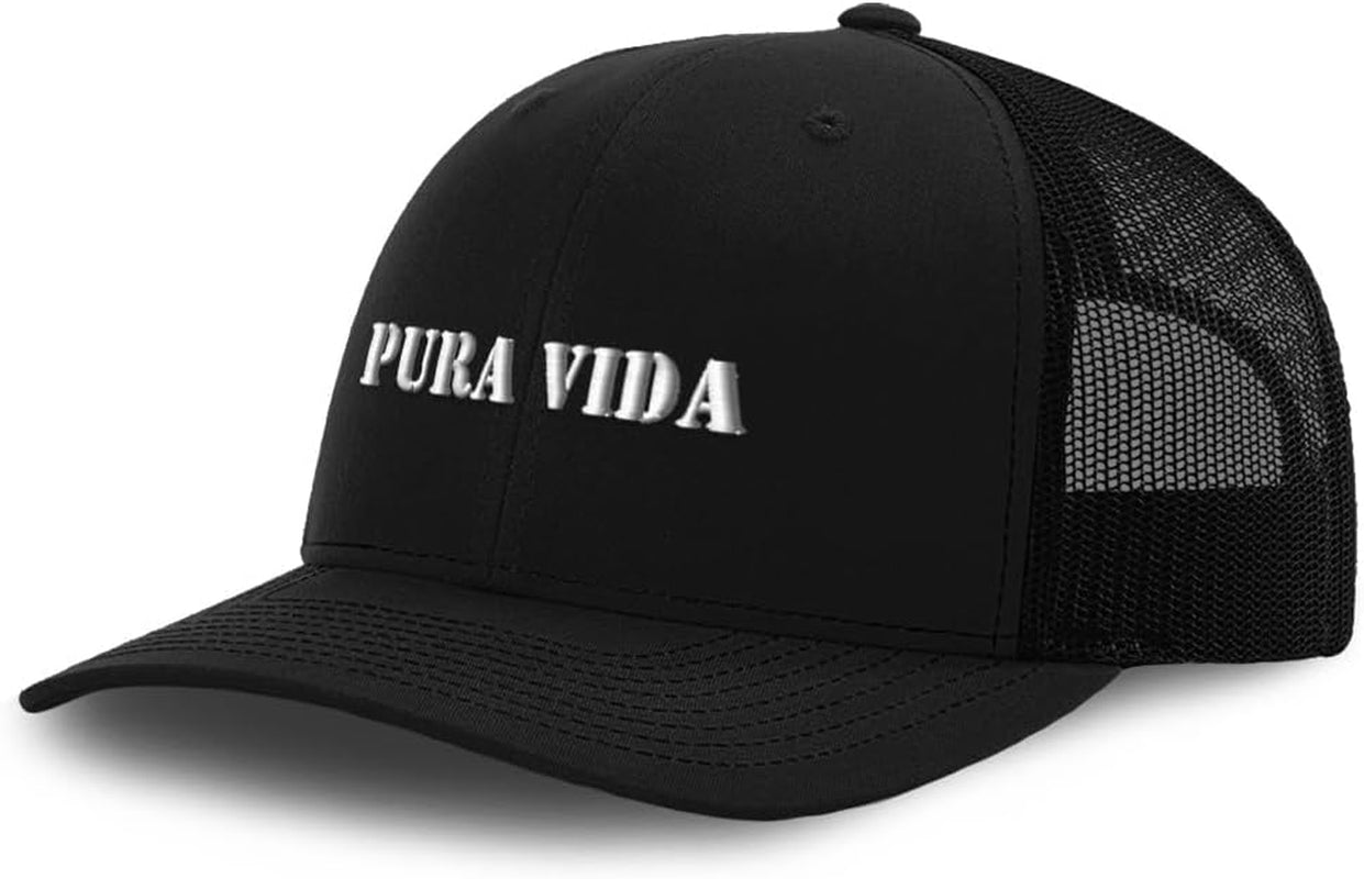 Mesh Cap Hat Embroidered Pura Vida Trucker Hats for Men & Women Cotton